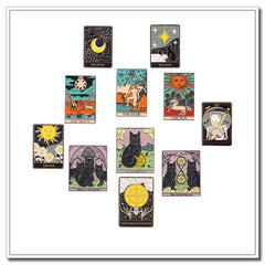 Skeleton Tarot Enamel Pin Gothic Dark Witch Jewelry
