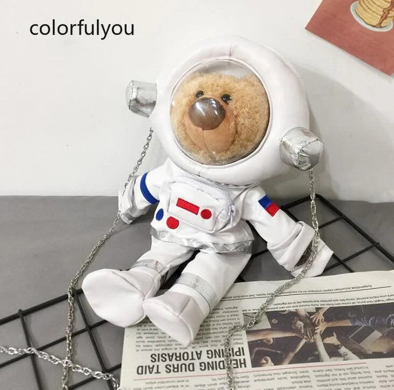 Astronaut Bear Shoulder Bag Crossbody Purse Girls Clutch Bags