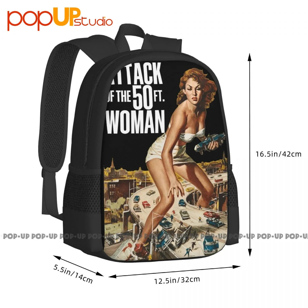 Attack Of The 50 Foot 1958 Film Poster Backpack School Travel Bag