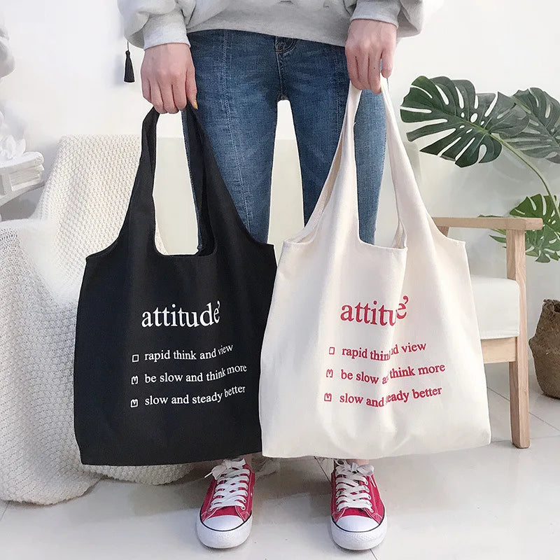 Women Canvas Tote Shopper Bags Casual Shoulder Bag Eco Reusable Shopping