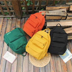 Attra-Yo Women Backpack Waterproof Nylon Backpack Multi-Pocket