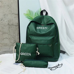 Attra-Yo 3Set Women Backpack Student Bag Lightweight Multifunction