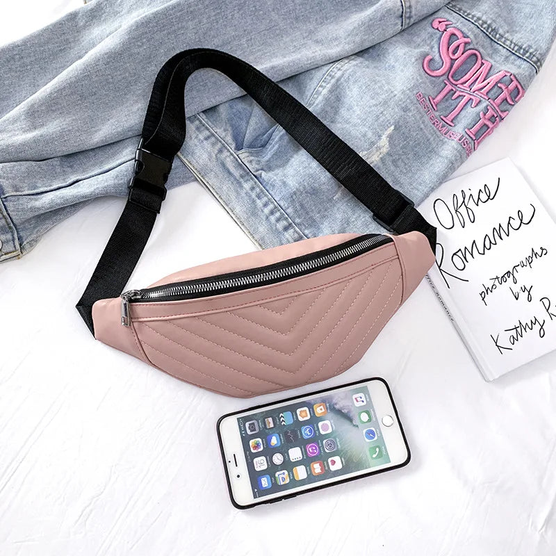 Attra-Yo Plaid Messenger Belt Bag Women Girl Fanny Chest Pack Geometric Patterns