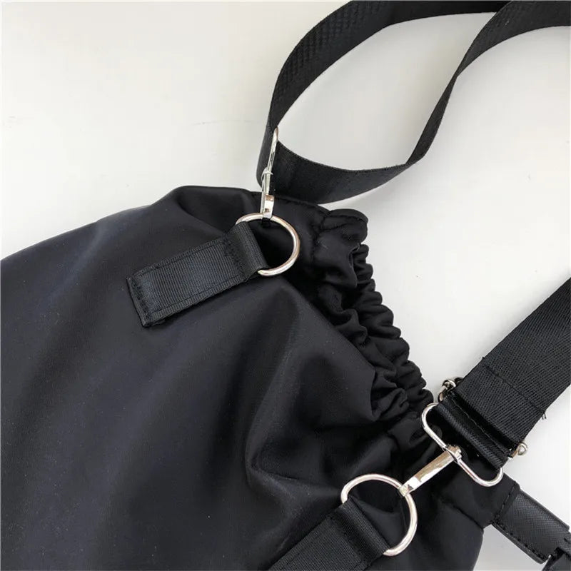 Attra-Yo Women's Crossbody Bucket Bag Nylon Shoulder Strap Drawstring