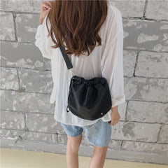Attra-Yo Women's Crossbody Bucket Bag Nylon Shoulder Strap Drawstring