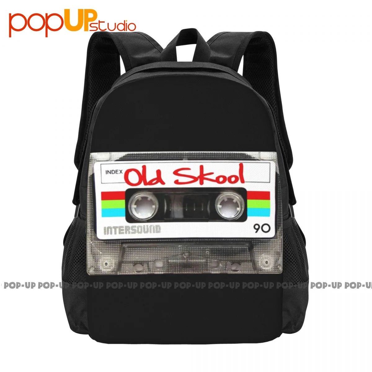 Audio Cassette Old Skool Backpack Large Capacity Vintage Foldable Shopping Bag
