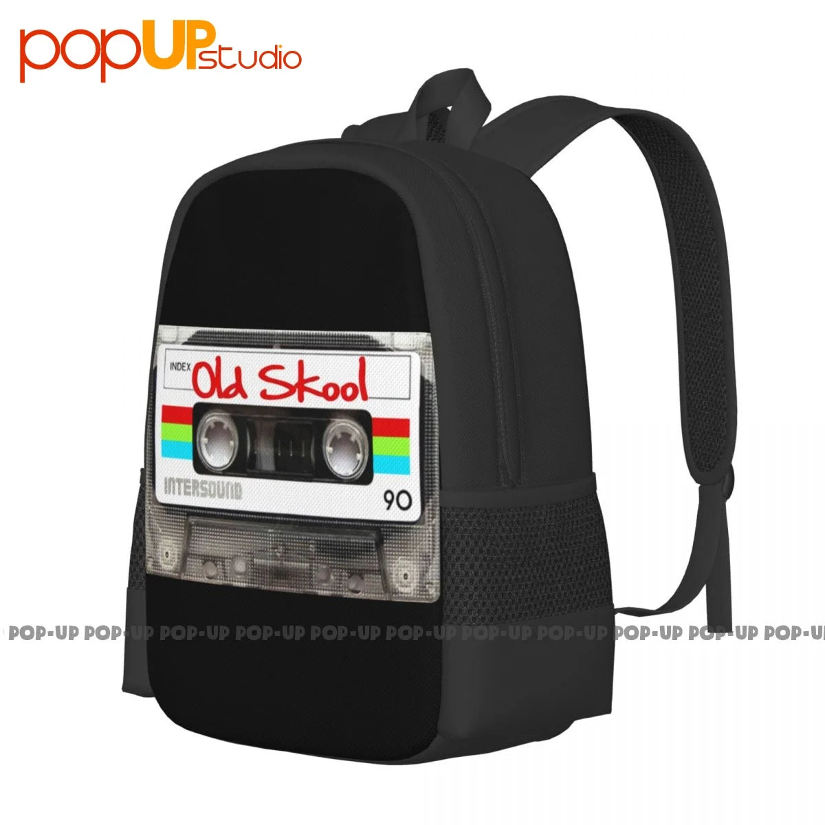 Audio Cassette Old Skool Backpack Large Capacity Vintage Foldable Shopping Bag