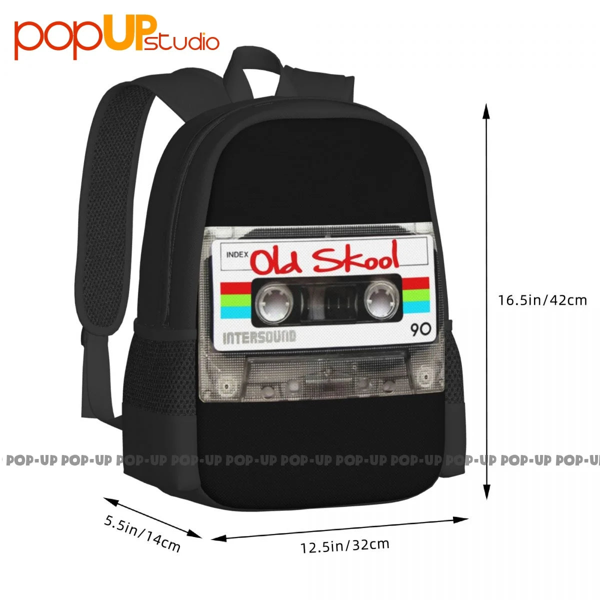 Audio Cassette Old Skool Backpack Large Capacity Vintage Foldable Shopping Bag