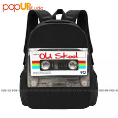 Audio Cassette Old Skool Backpack Large Capacity Vintage Foldable Shopping Bag