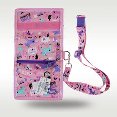 Smiggle Kids Wallet Crossbody Bag Pink Unicorn Triple Card Holder