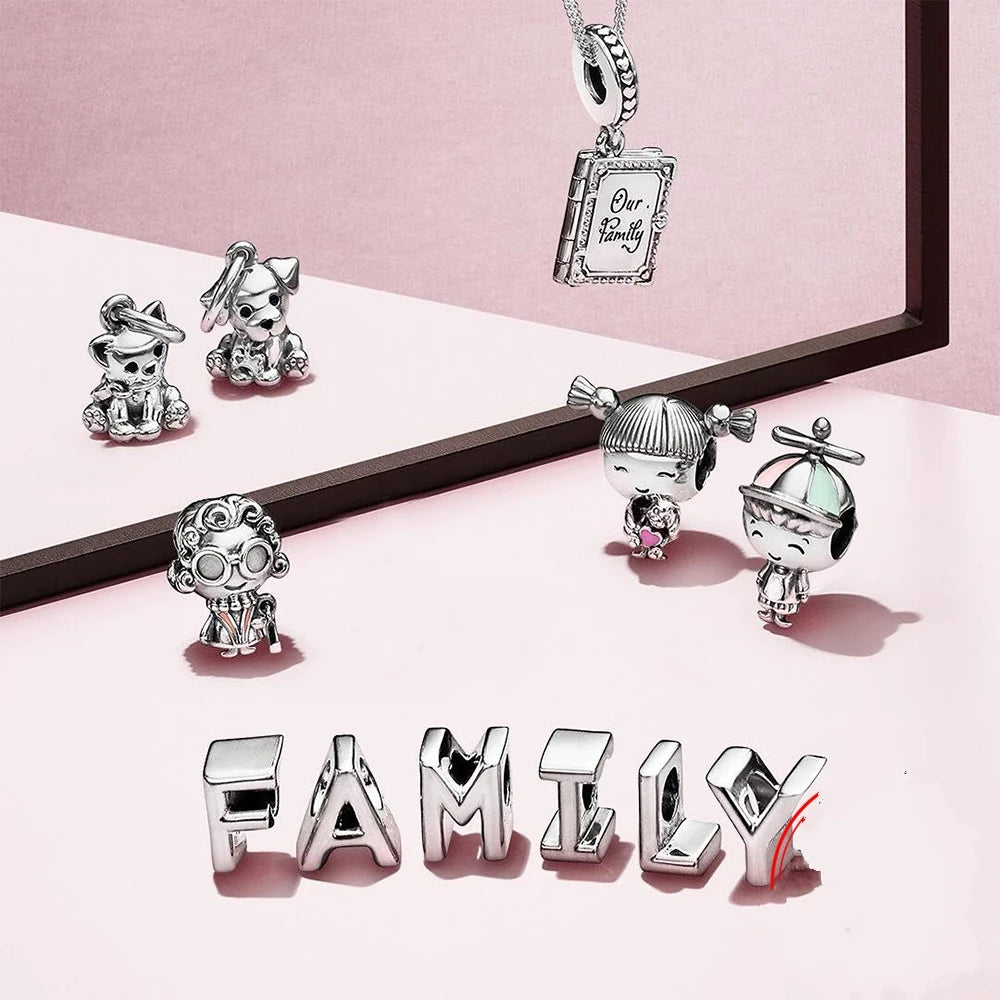 925 Silver Plated Alphabet Bead Charm for Pan Bracelet