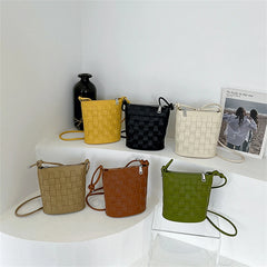 Autum Women's Small PU Leather Bucket Bag Handbag