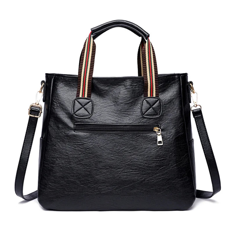 Autumn Winter PU Texture Hand Bag Leather Shoulder Bag Tote Girl