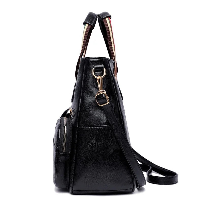 Autumn Winter PU Texture Hand Bag Leather Shoulder Bag Tote Girl