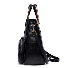 Autumn Winter PU Texture Hand Bag Leather Shoulder Bag Tote Girl