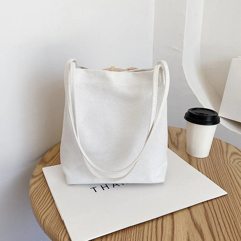Autumn Bear Bag Women Net Red Canvas One Shoulder Tote Bag