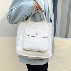 Corduroy Women's Shopper Bag Winter Tote Bag