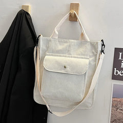 Corduroy Women's Shopper Bag Winter Tote Bag