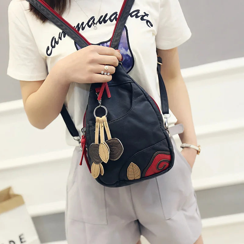 Autumn Backpack Ladies 2021 New Soft Leather Mini Messenger Bag