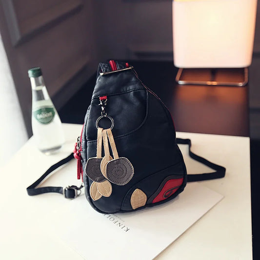 Autumn Backpack Ladies 2021 New Chest Bag Soft Leather Mini Messenger Bag