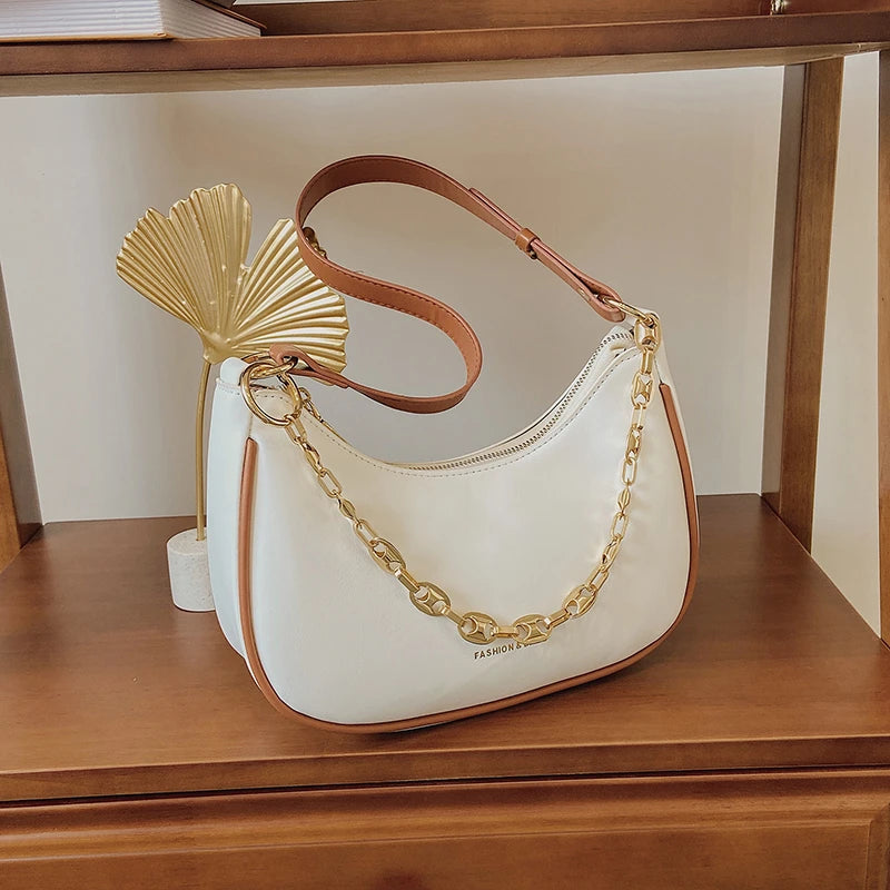 Autumn Texture Chain Bag Leather Armpit Handbag Girl Shoulder Wallet