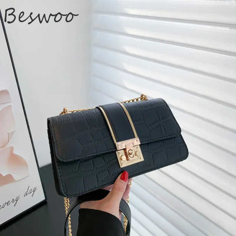 Autumn Stone Prints Women's Bag Chain Square Handbags Messenger Bags