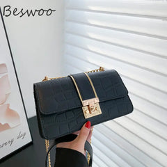 Autumn Stone Prints Women's Bag Chain Square Handbags Messenger Bags