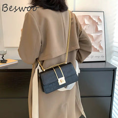 Autumn Stone Prints Women's Bag Chain Square Handbags Messenger Bags