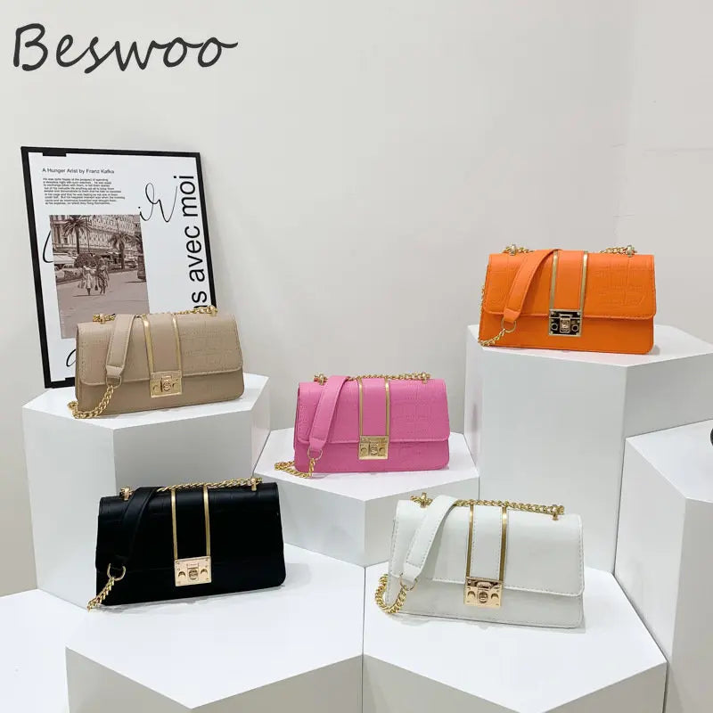 Autumn Stone Prints Women's Bag Chain Square Handbags Messenger Bags