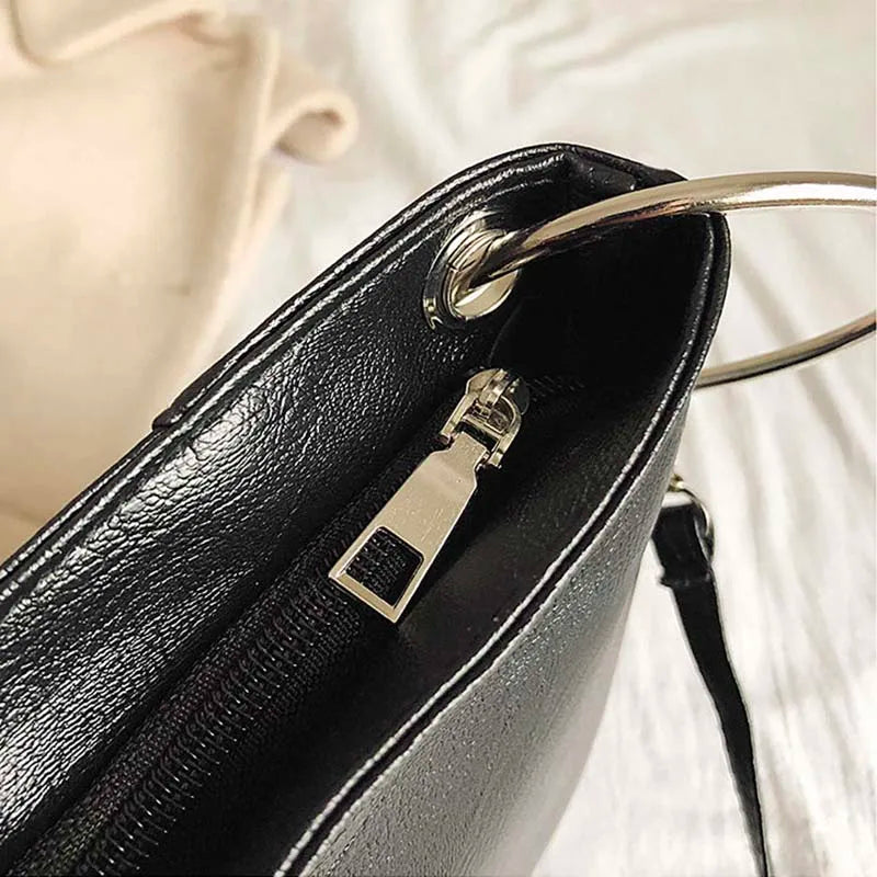 Sequined Shoulder Bag Women's Large Capacity PU Leather Handbag Chain