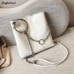 Sequined Shoulder Bag Women's Large Capacity PU Leather Handbag Chain