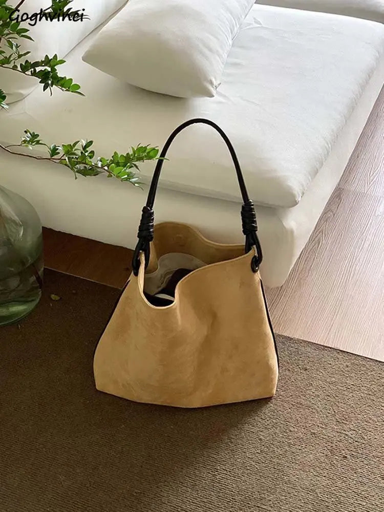 Autumn Vintage Shoulder Bags Women Underarm Handbags Large Capacity Crossbody