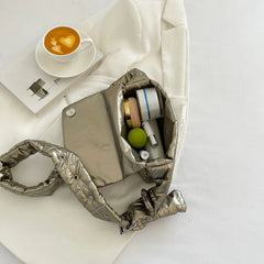 Women Soft Down Shoulder Bag Quilted Cotton-Padded Crossbody