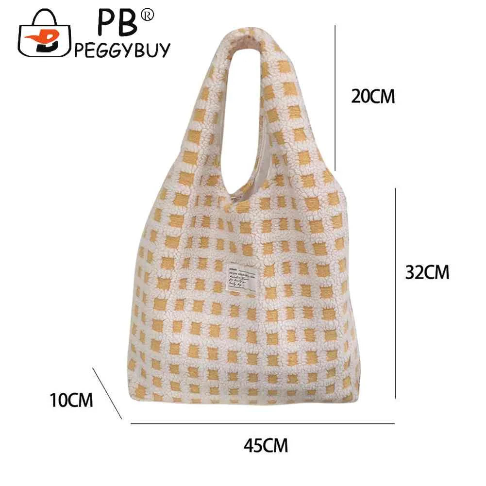 Waffle Plaid Clutch Purse Large Capacity Handbag