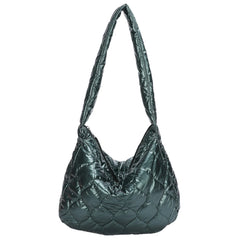 Large Capacity Quilted Messenger Bag Lattice Pattern Casual Portable for Girls