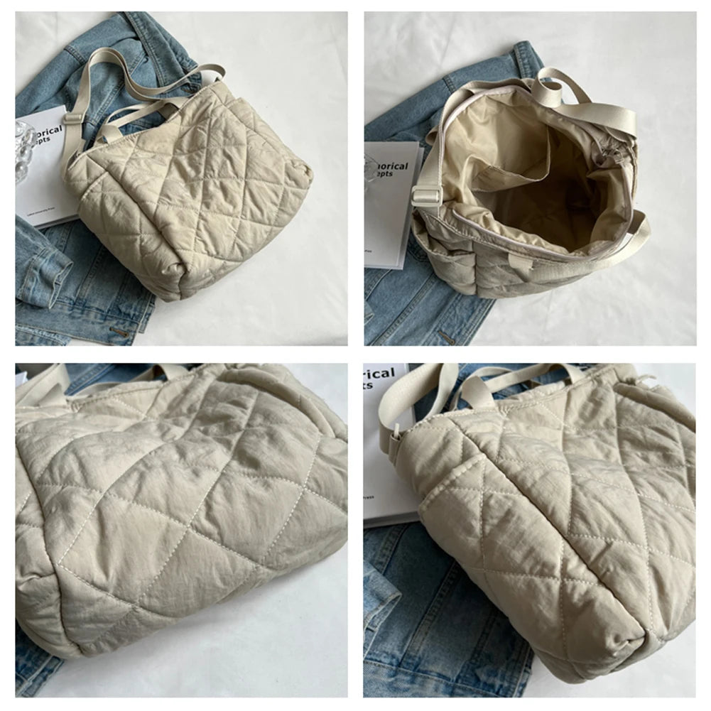 Large Capacity Quilted Underarm Bag for Street Shopping