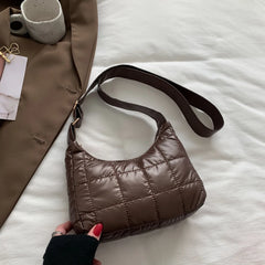 Quilted Crossbody Bag for Women Casual Soft Diamond Pattern with Round Purse