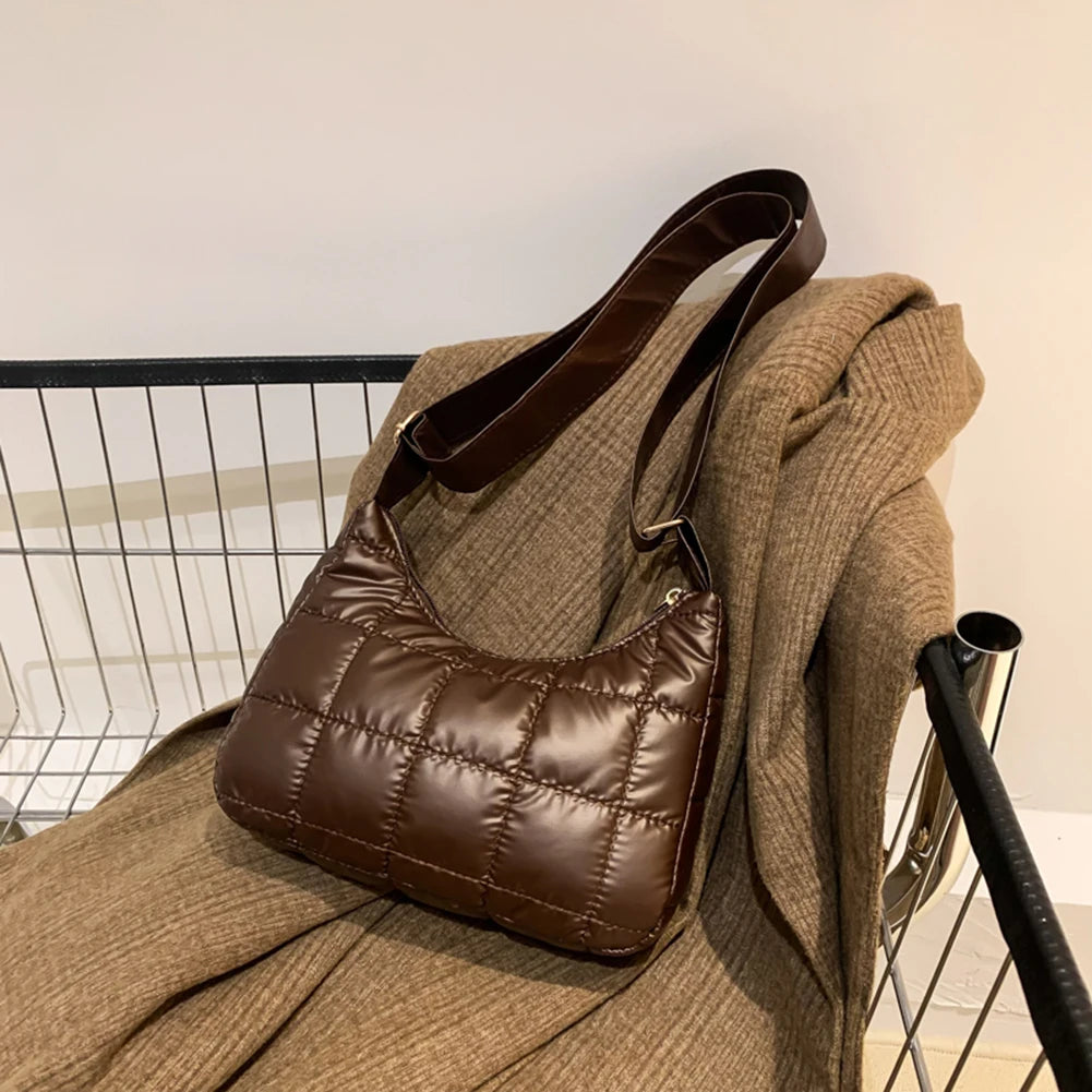 Quilted Crossbody Bag for Women Casual Soft Diamond Pattern with Round Purse