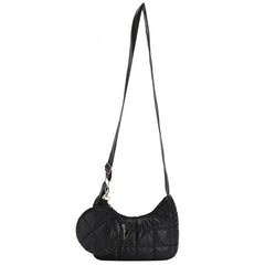 Quilted Crossbody Bag for Women Casual Soft Diamond Pattern with Round Purse