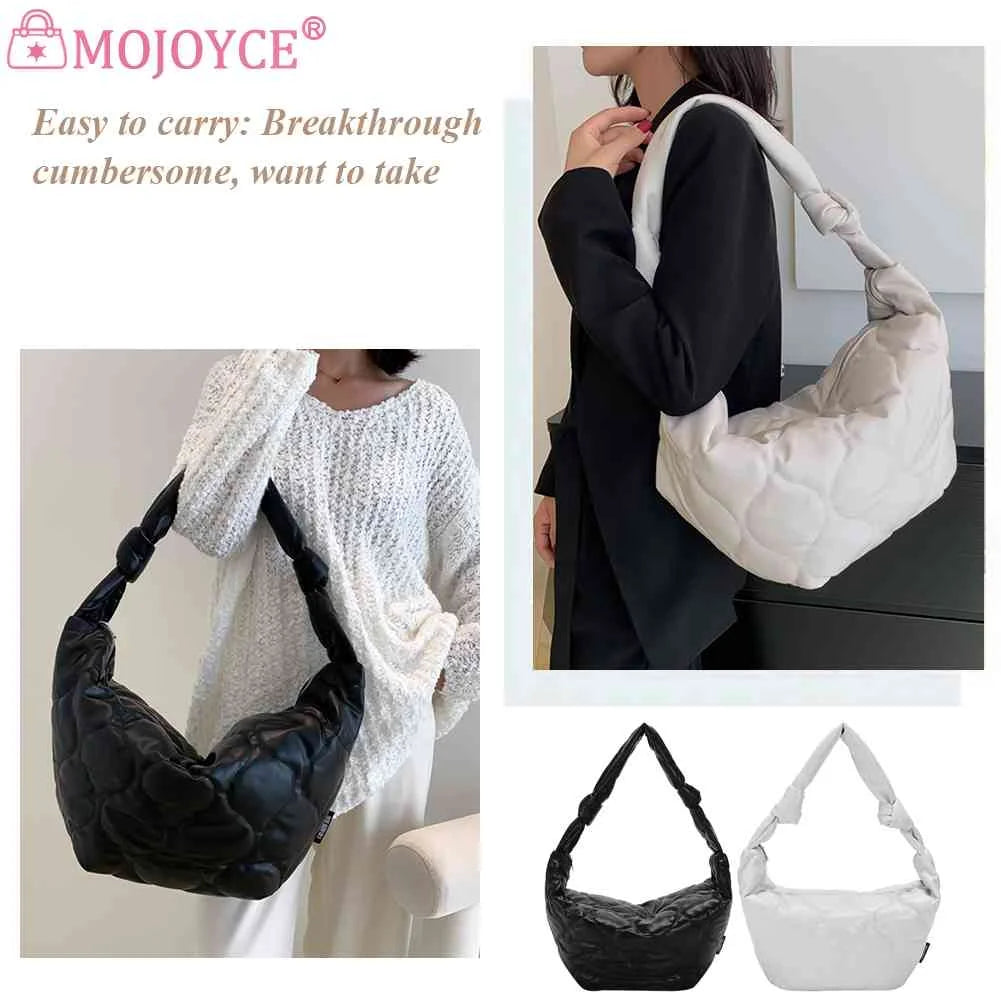 Autumn Winter Crossbody Bags Dumplings Cotton Padded Messenger Bag Solid Handbag