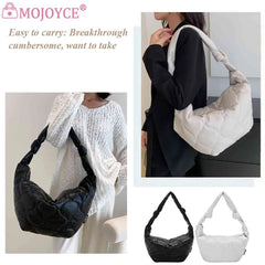 Autumn Winter Crossbody Bags Dumplings Cotton Padded Messenger Bag Solid Handbag