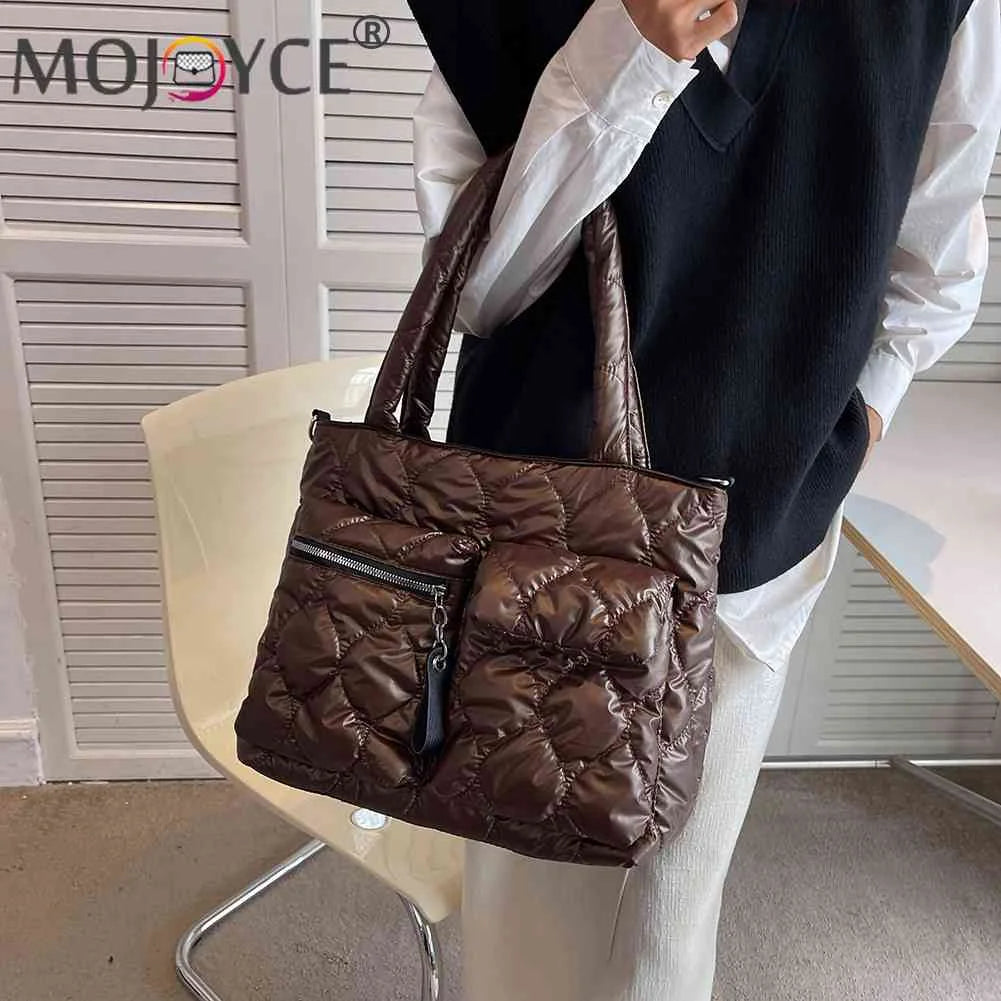 Autumn Winter Down Padded Shoulder Bags Large Capacity Quilted Handbag