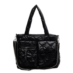 Down Padded Shoulder Bag Large Capacity Quilted Tote for Shopping