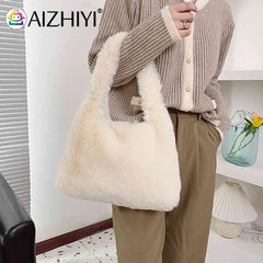 Soft Plush Tote Bag for Women Casual Travel