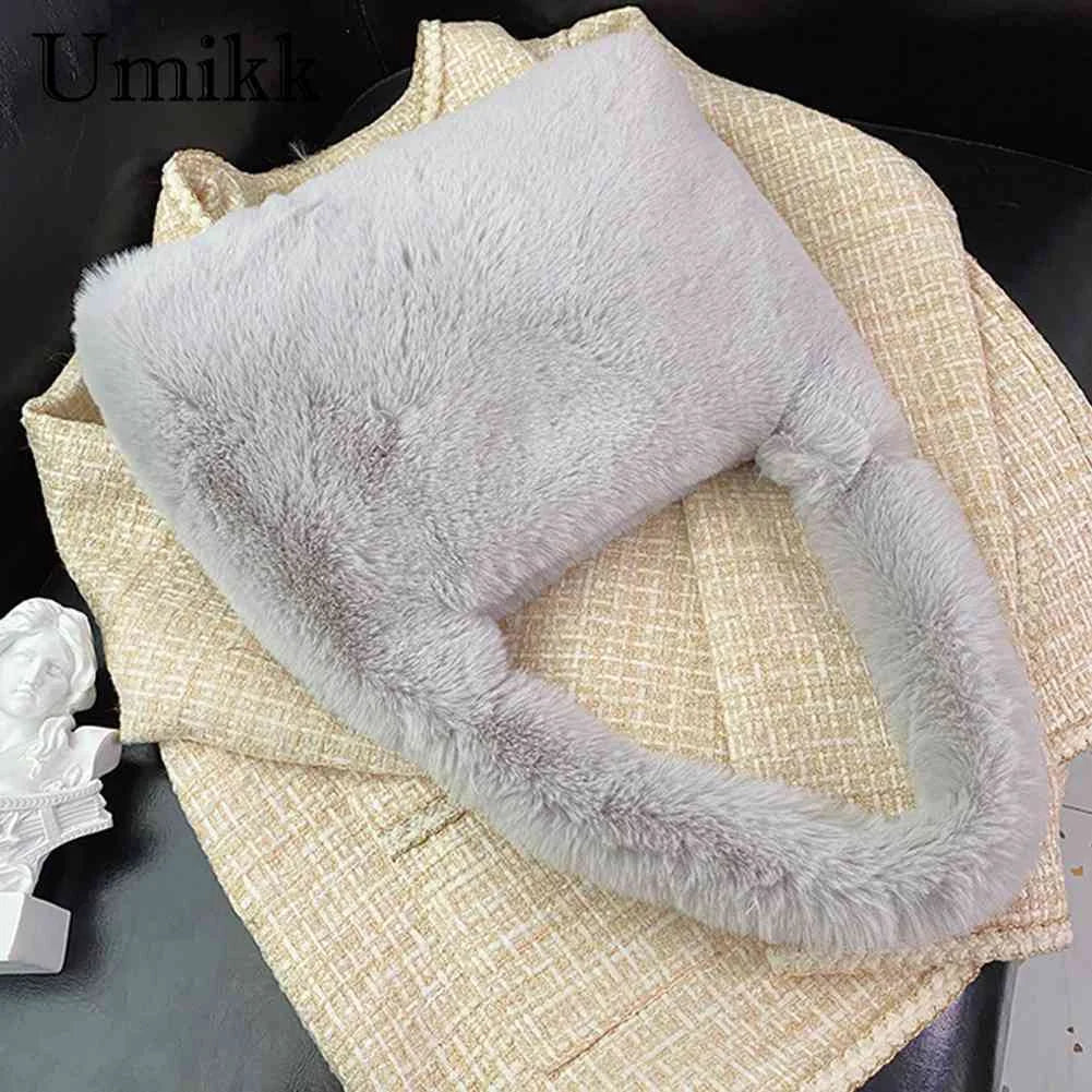 Plush Commuters Bag Women Soft Furry Large Capacity