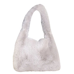 Plush Commuters Bag Women Soft Furry Large Capacity