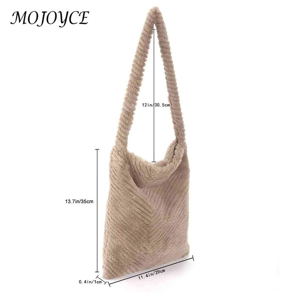 Large Capacity Girls School Bag Soft Plush Fur Tote for Travel Work