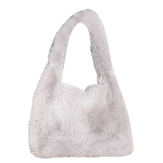 Plush Fluffy Tote Bags for Women, Large Capacity Soft Furry Handbags