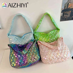 Large-capacity Rhombus Pattern Tote Handbag for Travel Work