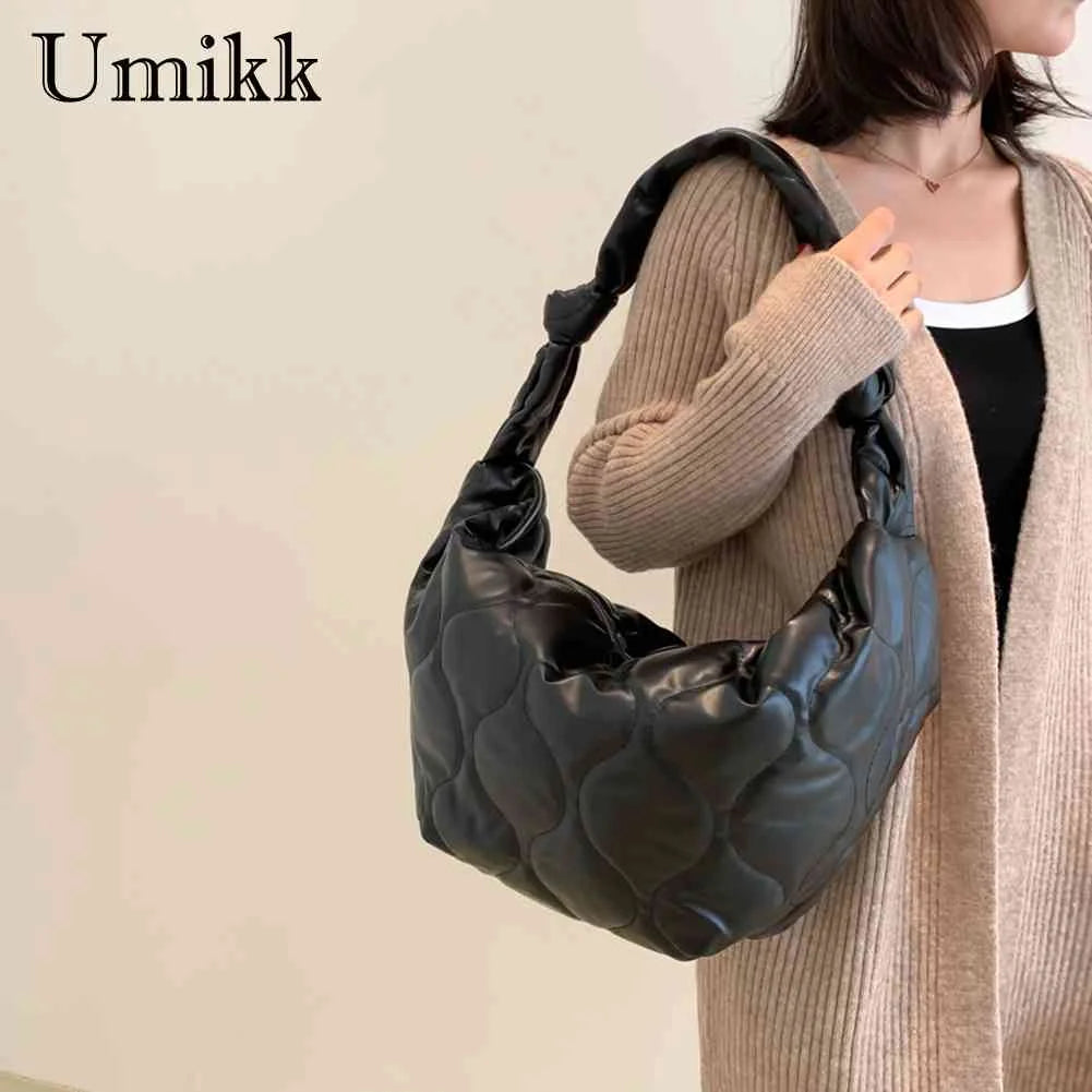 Autumn Winter Messenger Bag Dumplings Cotton Padded Purses Handbag